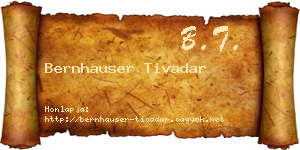 Bernhauser Tivadar névjegykártya