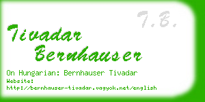 tivadar bernhauser business card